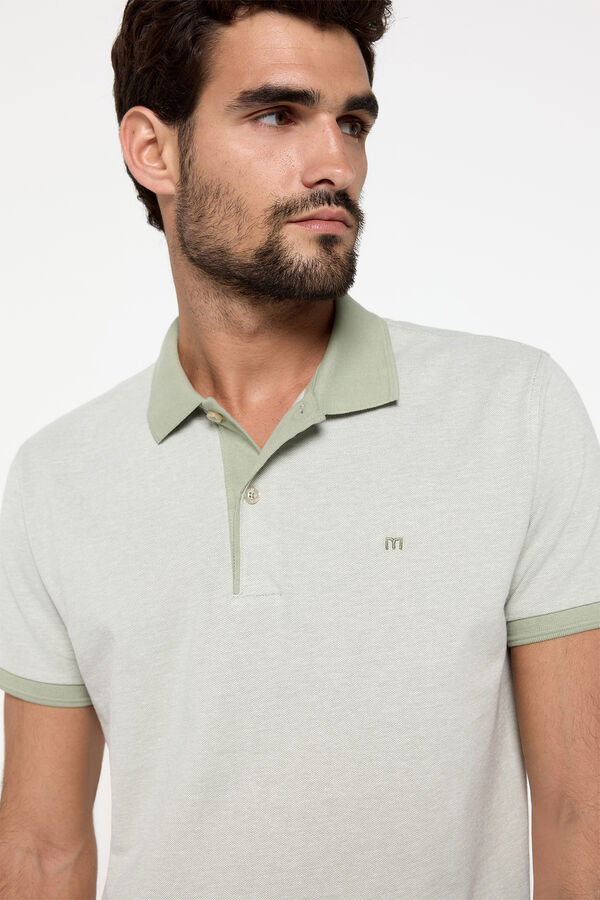 Fifty Outlet Polo de algodón tejido bicolor. Verde