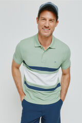 Milano Polo rayas manga corta Verde
