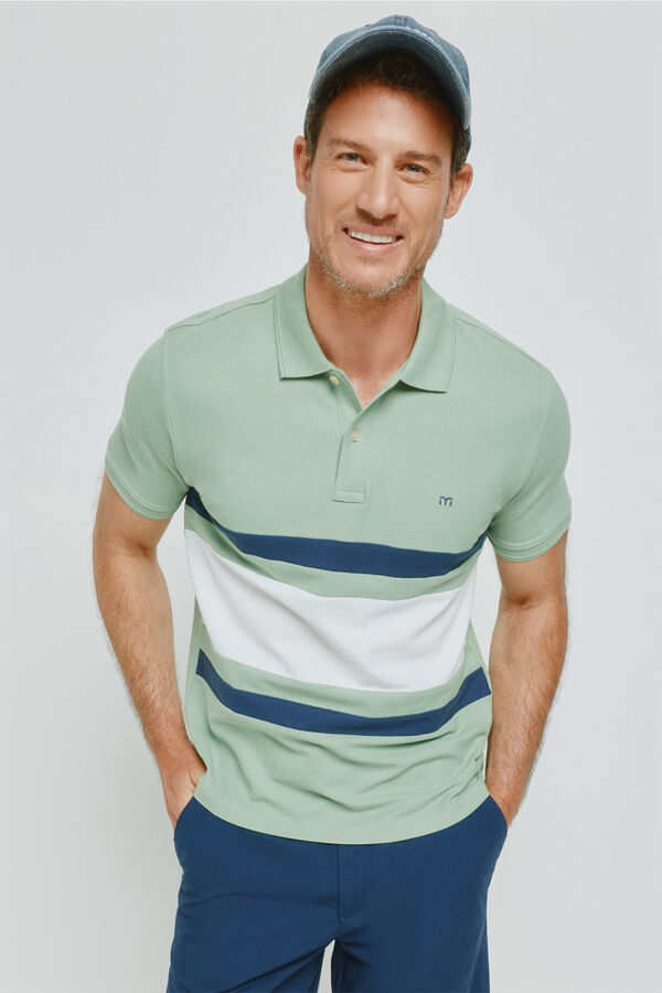 Milano Polo rayas manga corta Verde