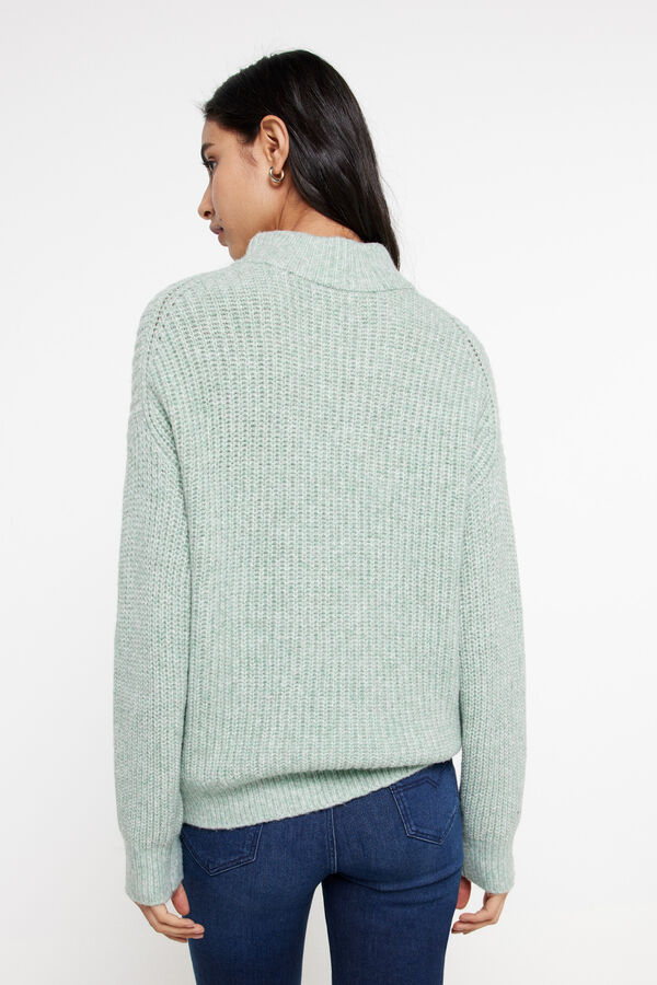 Milano Jersey cuello alto cremallera Gris