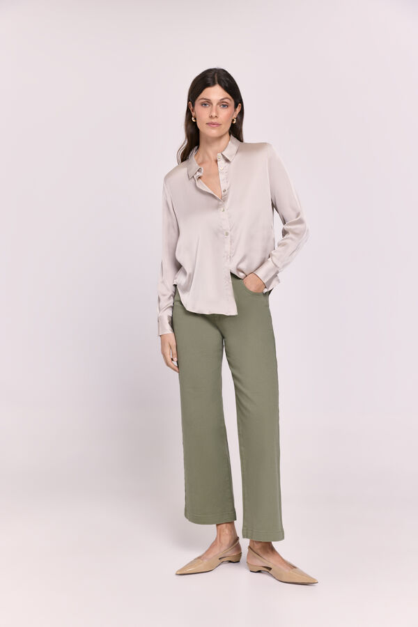 Milano Camisa de cetim Bege