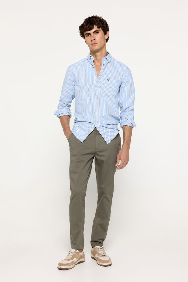 Milano Camisa Oxford Rayas Azul