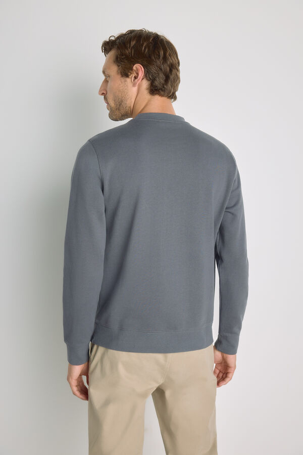 Pedro del Hierro Sudadera cuello redondo con logo Gris Oscuro