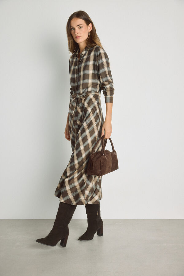 Milano Vestido camisero Marr&oacute;n