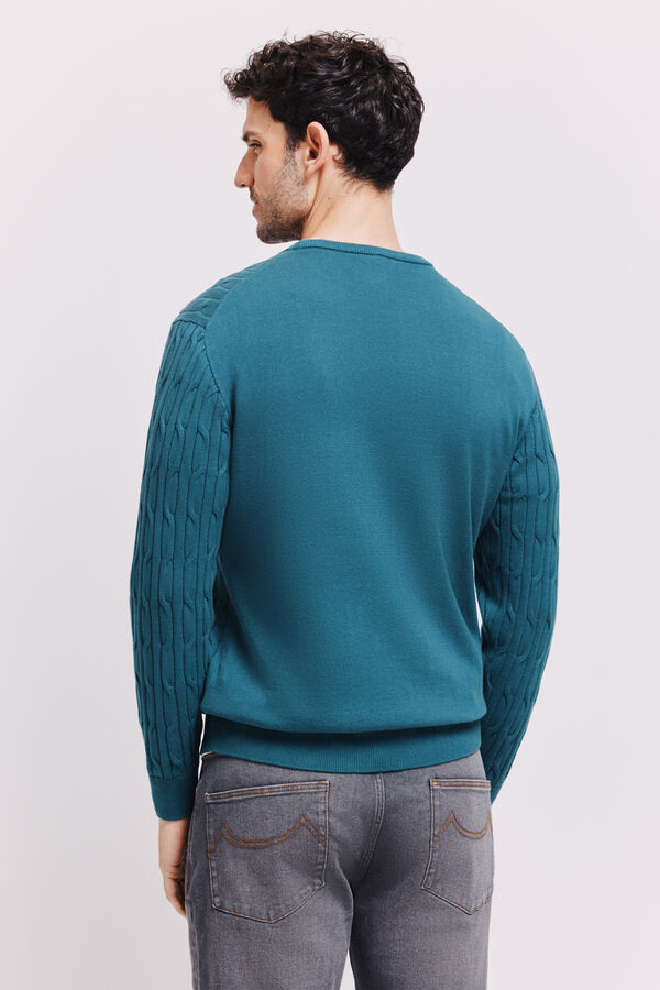 Milano Jersey cuello caja Azul