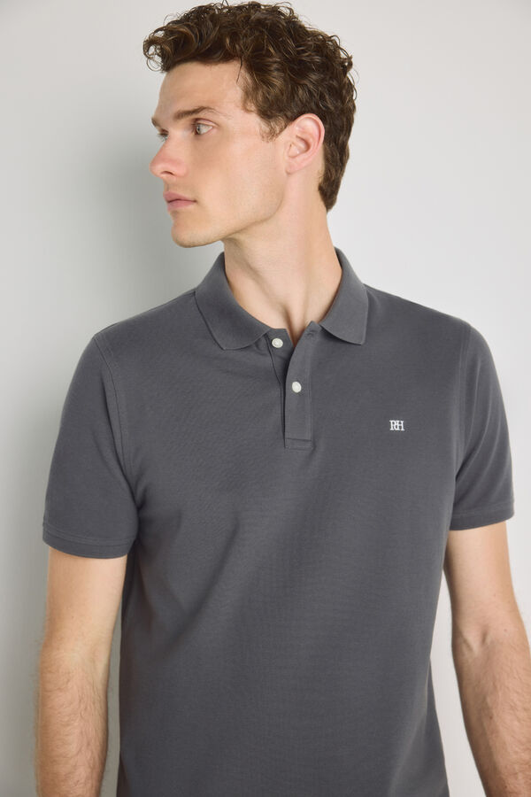 Pedro del Hierro Polo de manga curta Cinzento oscuro