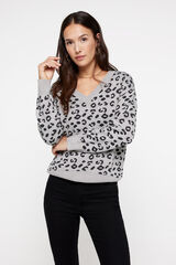 Fifty Outlet Jersey animal print gray