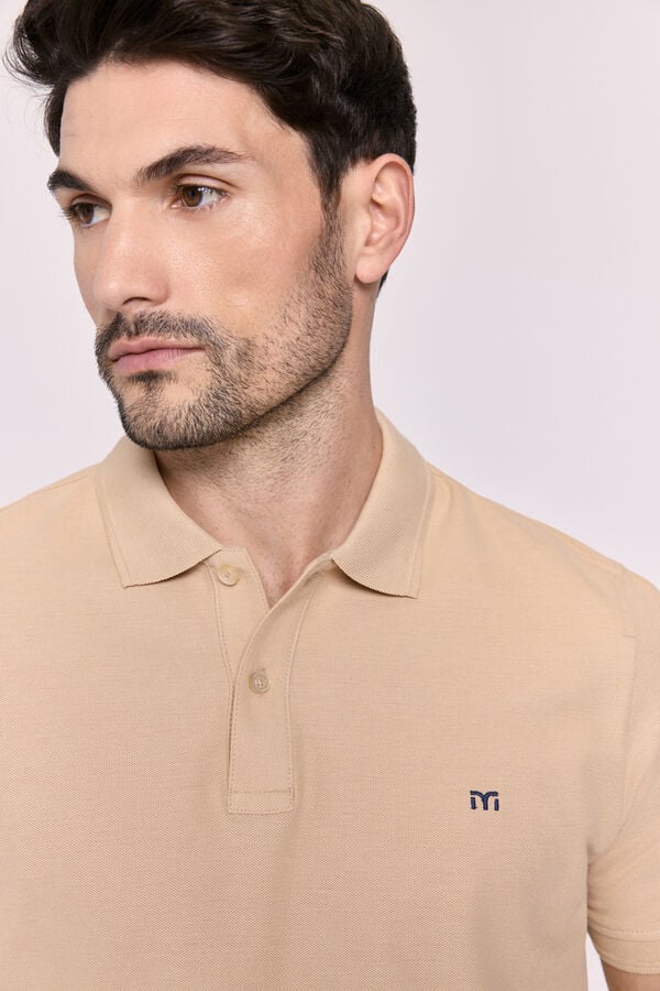 Milano Polo básico manga curta Bege