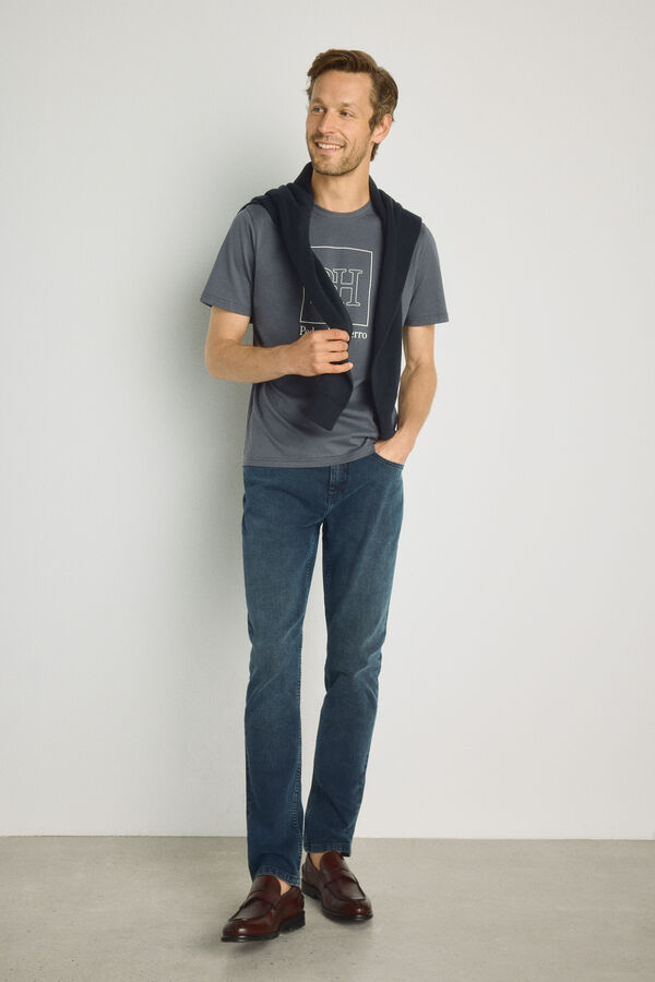 Pedro del Hierro T-shirt de manga curta estampada Cinzento oscuro