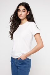 Fifty Outlet Camiseta fornitura manga Blanco