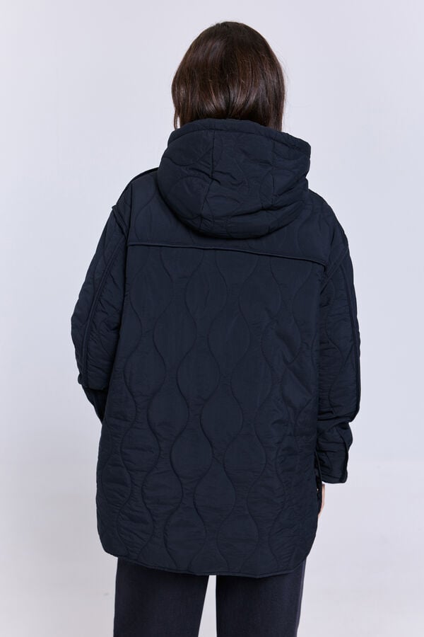 Milano Casaco acolchoado com capuz Preto