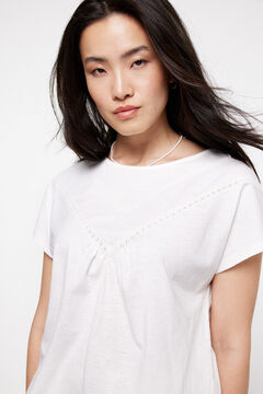 Fifty Outlet T-shirt guarnição Branco