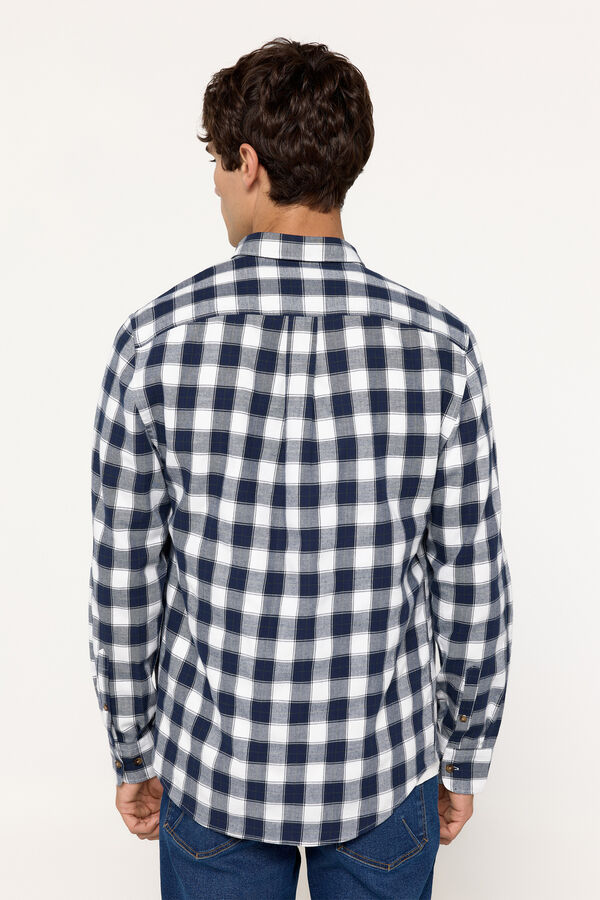 Milano Camisa xadrez de sarja Estampado azul