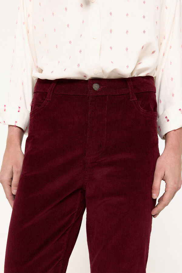 Milano Pantal&oacute;n cinco bolsillos pana Granate