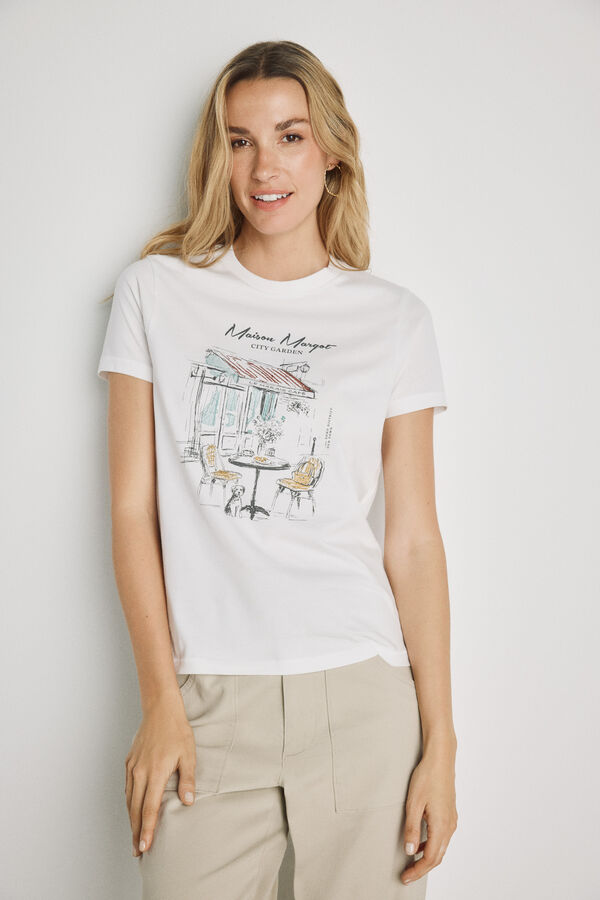 Milano T-shirt estampada de manga curta Branco
