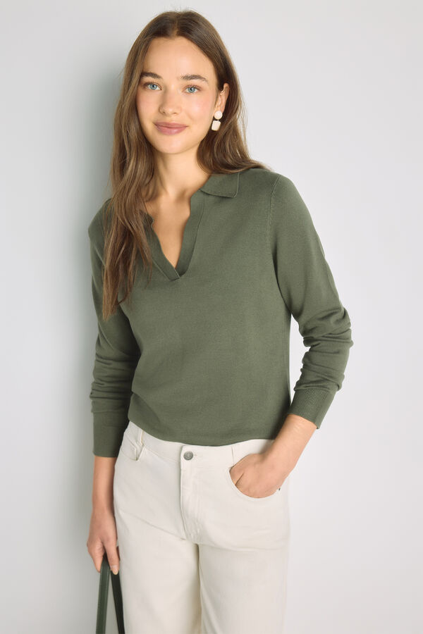 Milano Camisola gola polo Cinza medio