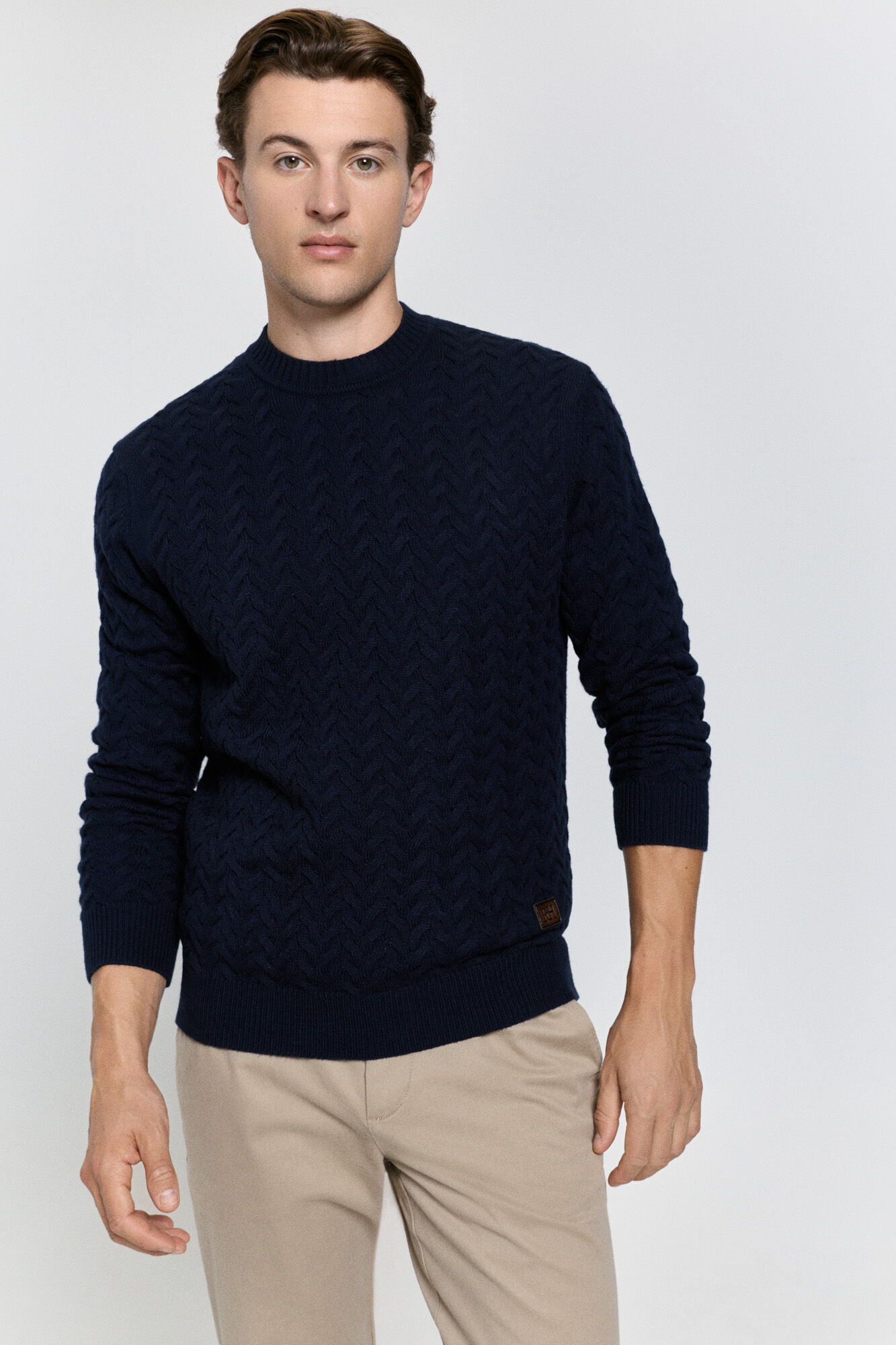 Pedro del Hierro Camisola de tric&ocirc; com gola caixa