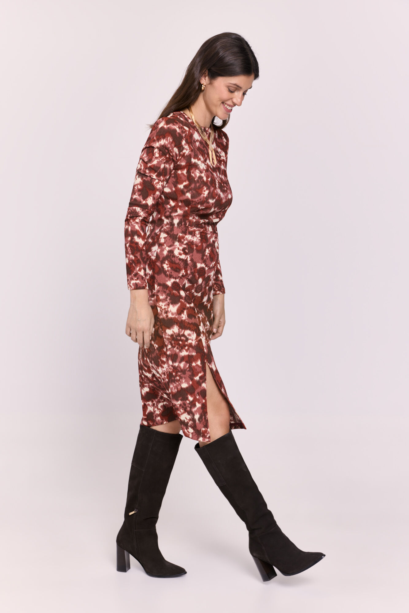 Milano Vestido drapeado estampado