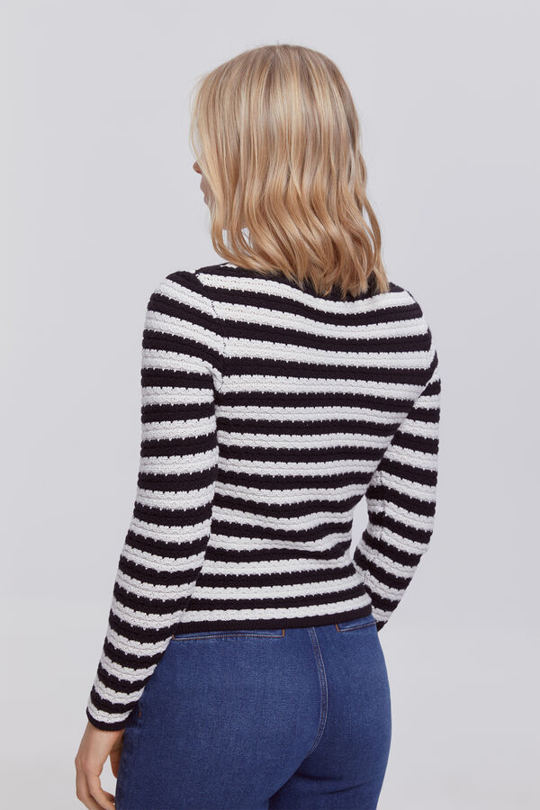 Milano Casaco de malha &agrave;s riscas bicolor de algod&atilde;o Multicolor