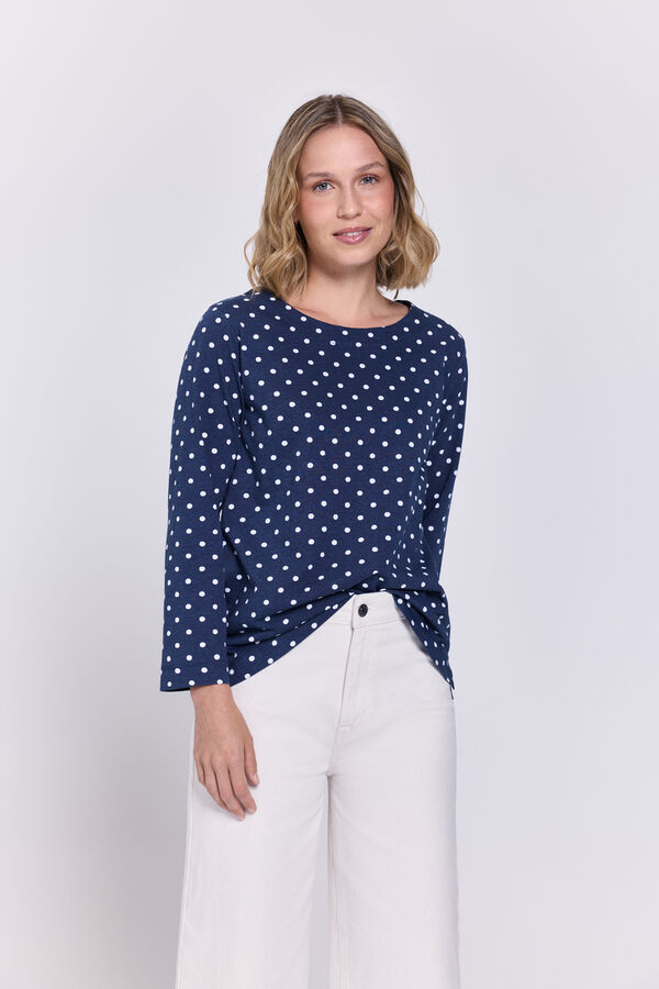 Milano T-shirt de manga com manga francesa Estampado azul