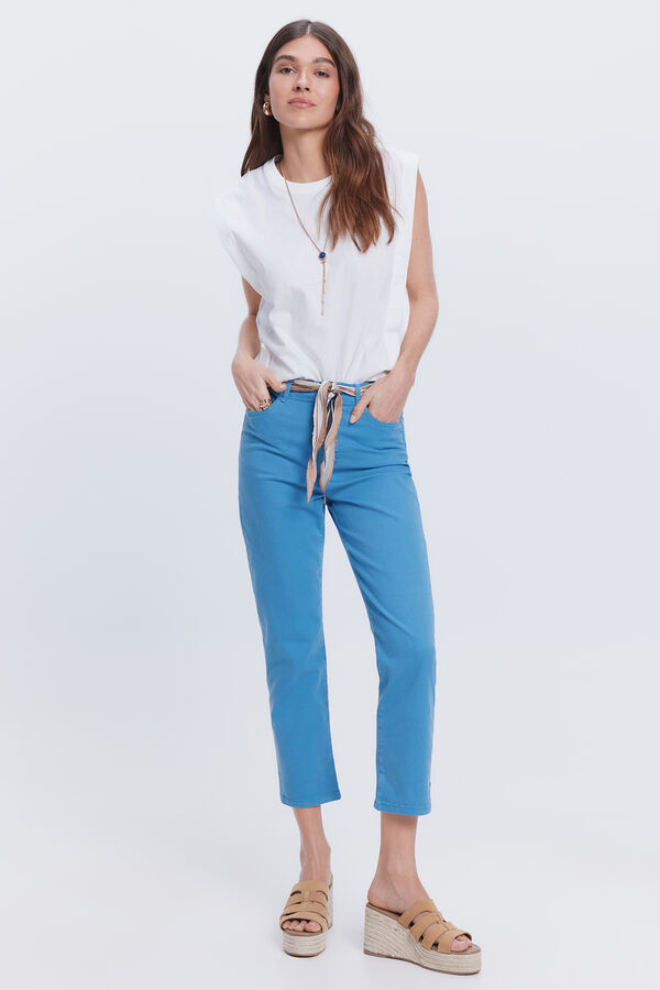 Milano Camiseta mangas efeito lavado Branco