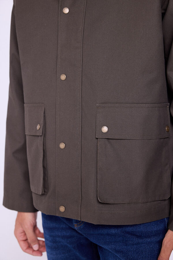 Milano Chaqueta Barbour Bolsillos Kaki Oscuro