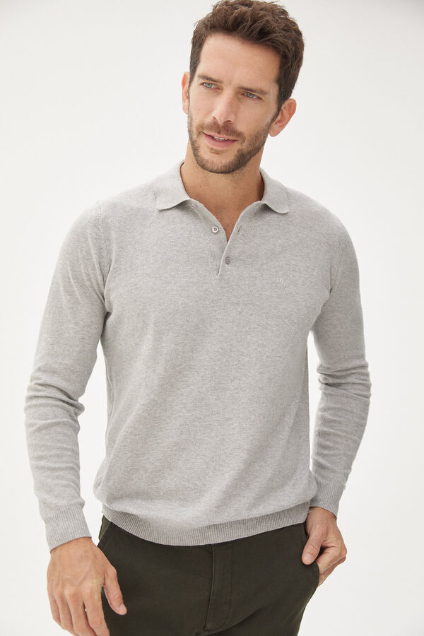 Fifty Outlet Jersey cuello polero Gris Oscuro