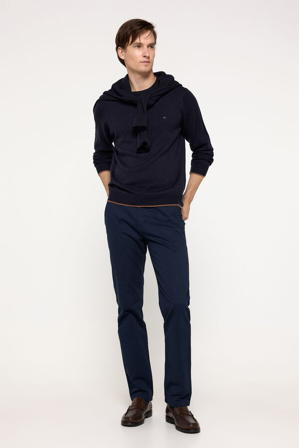 Milano Jersey cuello caja coderas Navy