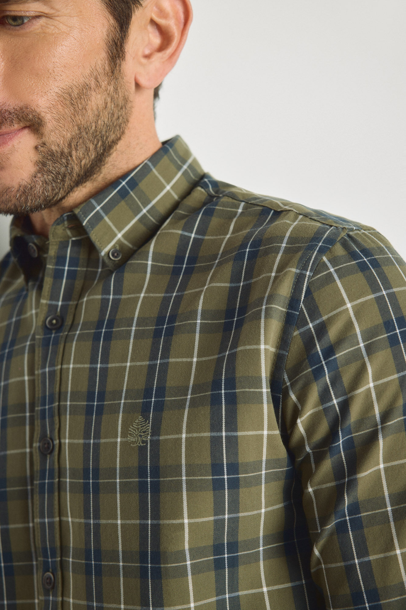 Springfield Camisa cuadros manga larga