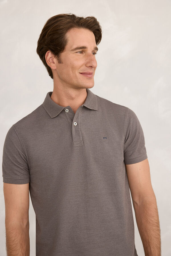 Milano Polo piqué de manga curta Cinzento oscuro