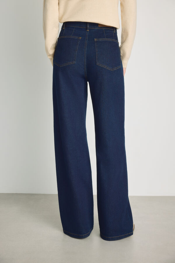 Milano Cal&ccedil;a jeans larga Marinho