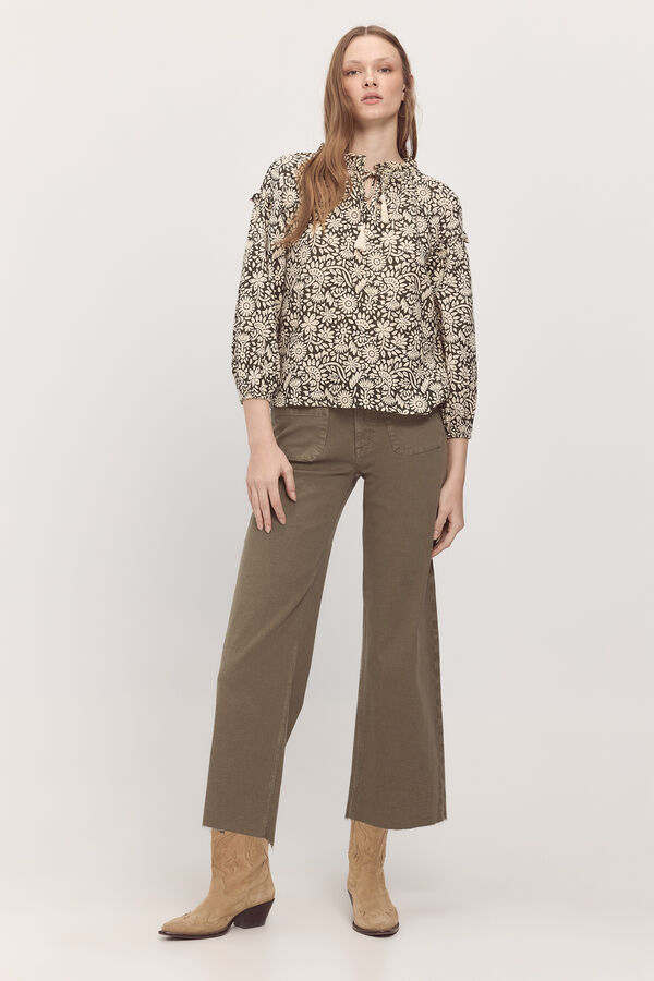 Milano Blusa manga bufante Estampado verde