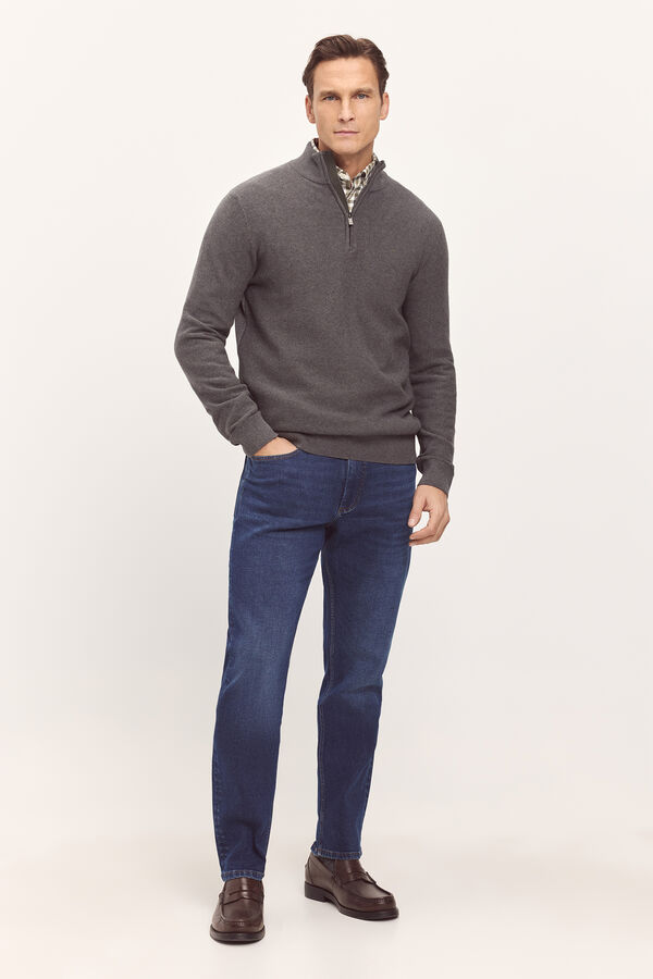 Milano Camisola meio fecho-&eacute;clair. Cinzento oscuro