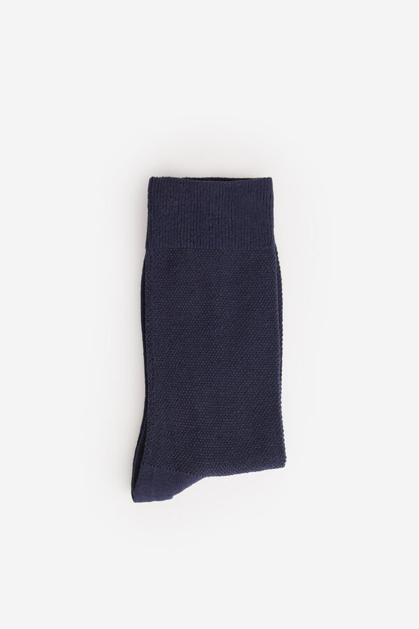 Milano Meias fantasia com estampa riscas Marinho