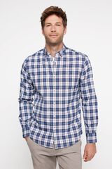 Milano Camisa oxford lisa Estampado azul