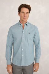 Milano Camisa esportiva estampado Oxford Azul turquesa