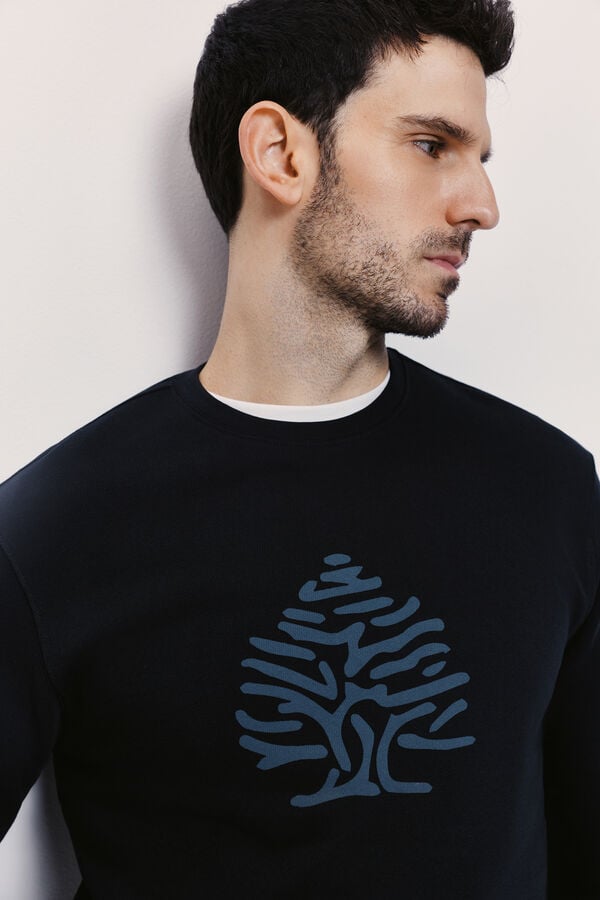 Springfield Sudadera cuello redondo con logo Navy