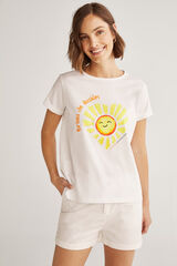 Fifty Outlet T-shirt do Solidariedade contra o câncer infantil Branco