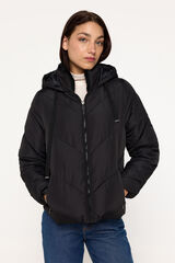 Milano Abrigo acolchado corto con capucha Negro
