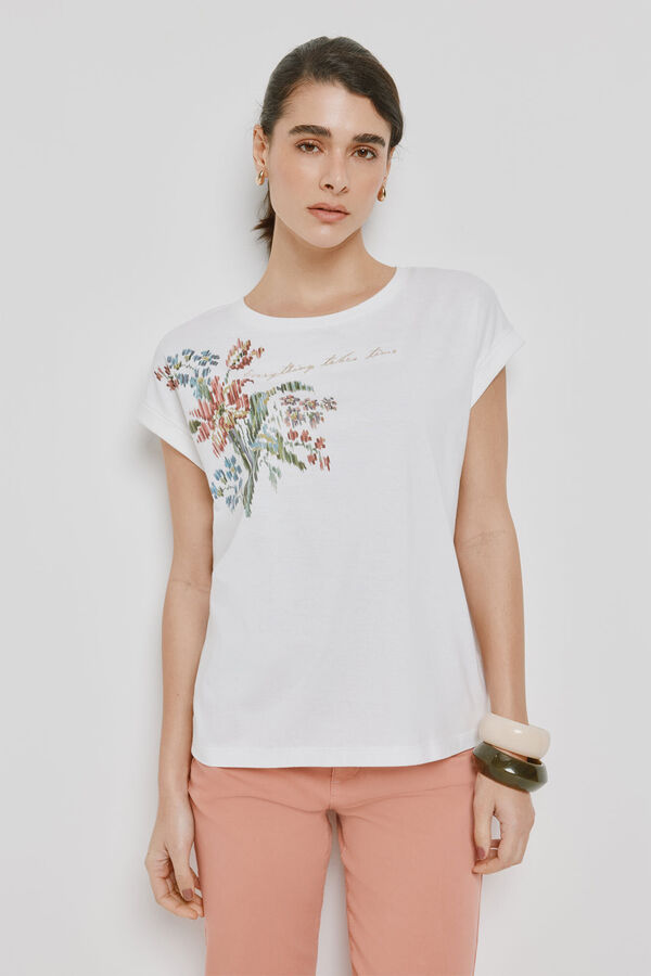 Milano T-shirt estampada de manga curta Branco
