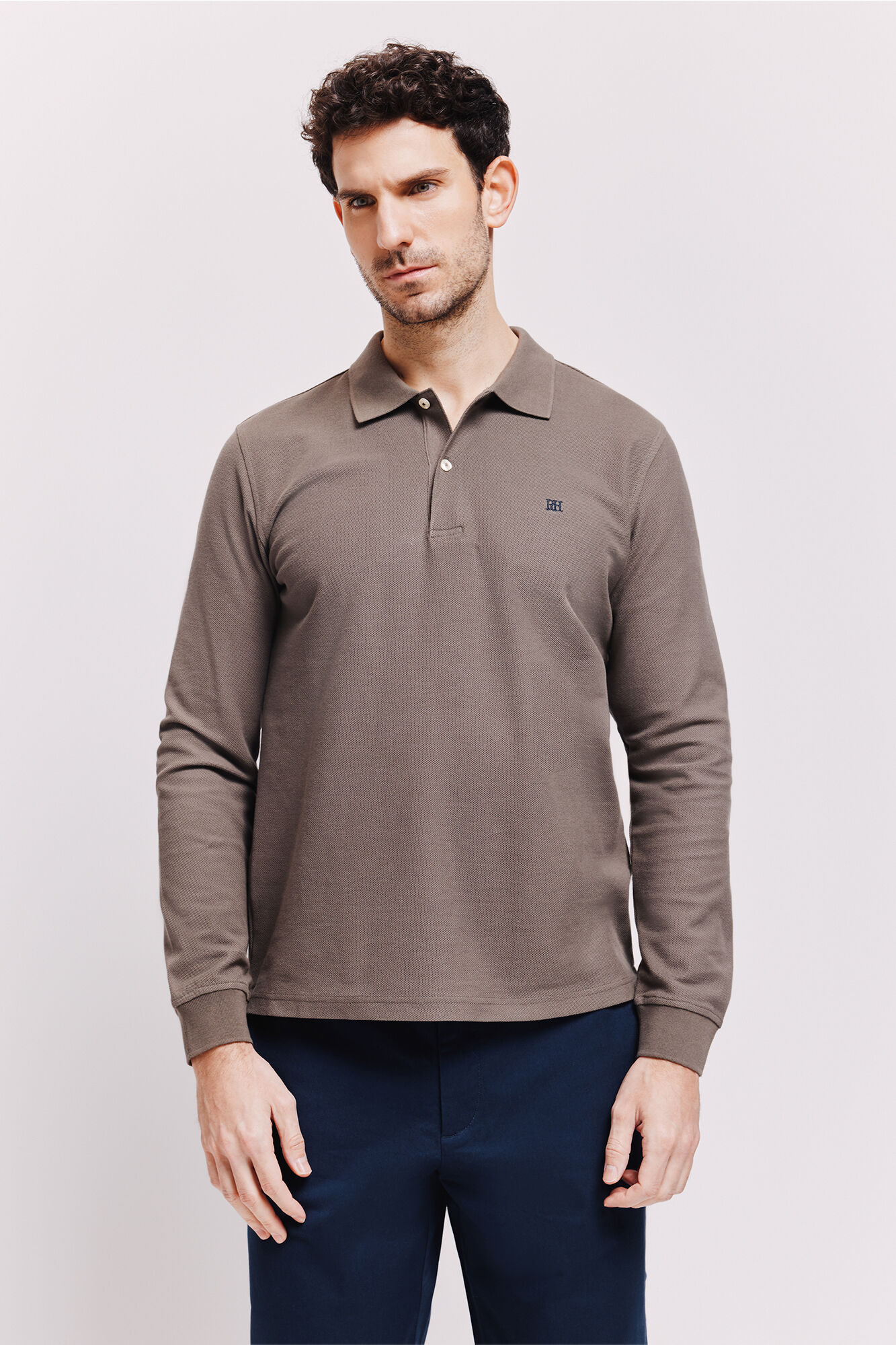 Pedro del Hierro Polo manga larga con logo bordado