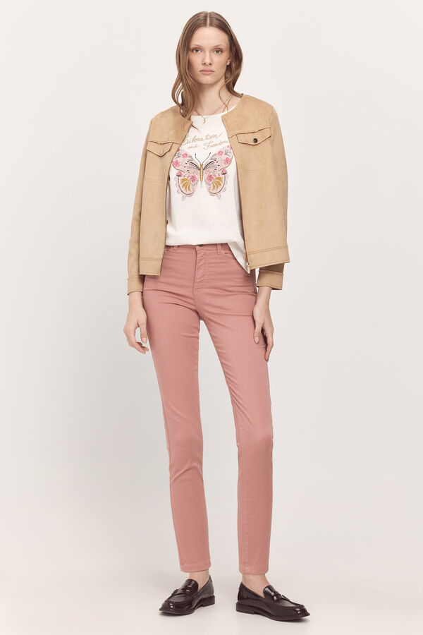 Milano Cal&ccedil;as justas coloridas Rosa