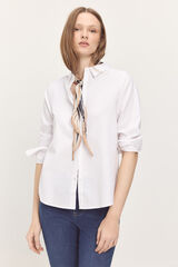 Milano Camisa b&aacute;sica de popelina Branco