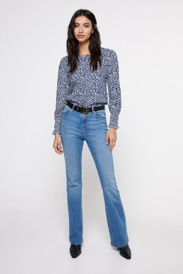 Milano Camisola estampada nos punhos Estampado azul