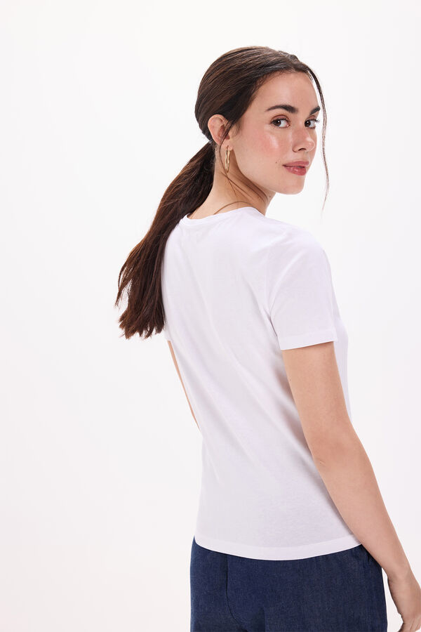 Milano Camiseta elástica de manga curta com soft touch Branco