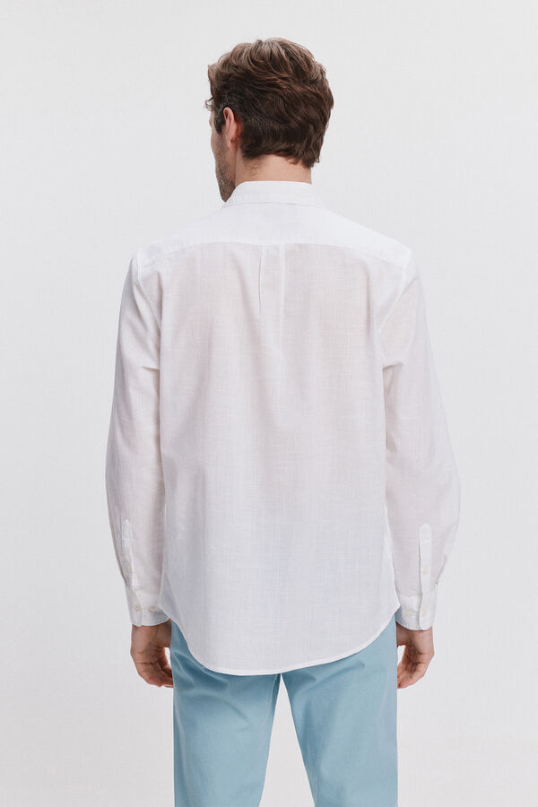 Milano Camisa Slub Lisa Blanco