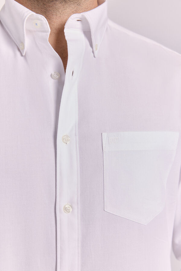 Pedro del Hierro Camisa sarja relaxed fit Branco