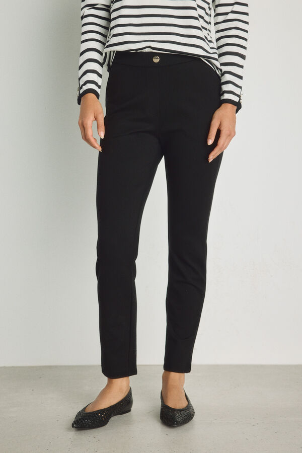 Milano Cal&ccedil;a slim fit confort&aacute;vel Preto