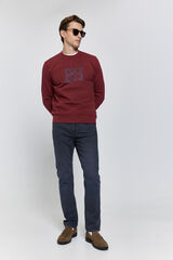 Pedro del Hierro Sudadera logo PdH regular fit Granate