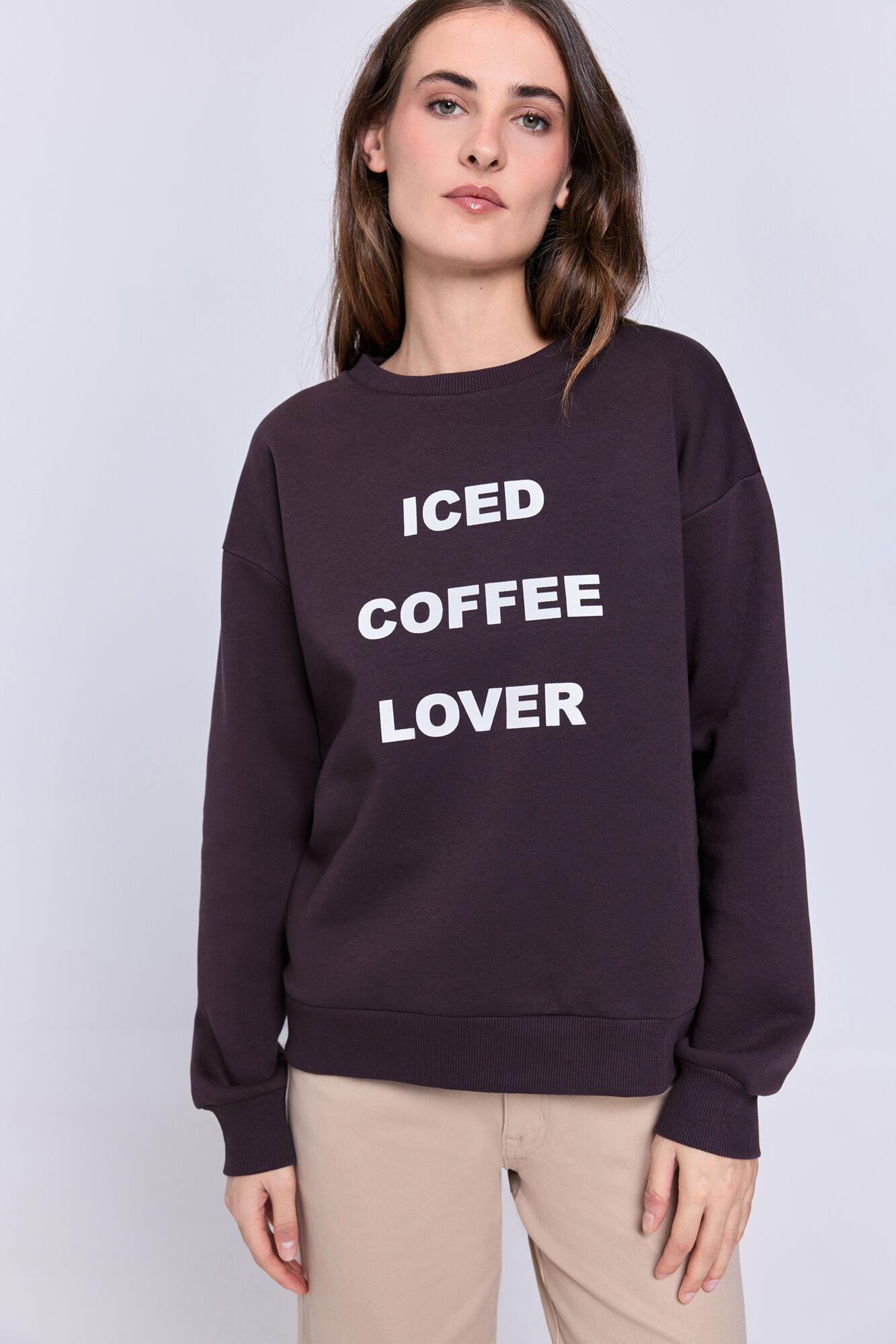 Milano Sudadera marron texto